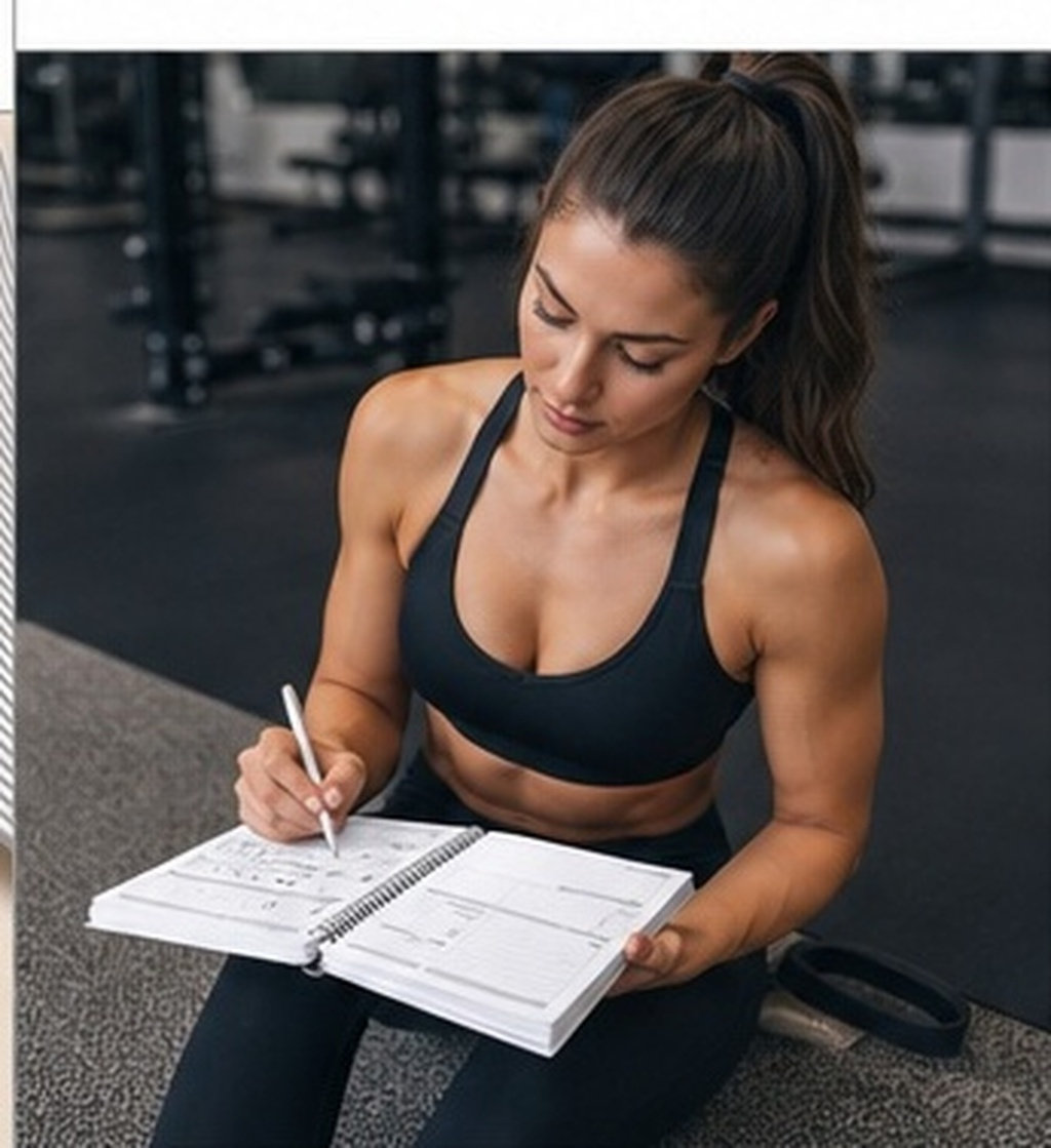 Nutrition And Fitness - สมุดวางแผนการออกกำลังกาย ขนาด 11.7x8.5 สมุดบันทึกการออกกำลังกาย ตัวติดตามการออกกำลังกาย ตัวติดตามโภชนาการ
