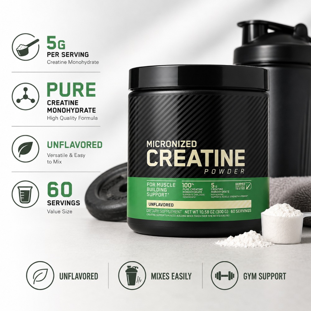 Nutrition And Fitness - ผงครีเอทีนโมโนไฮเดรต 300 กรัม ช่วยเสริมสร้างความแข็งแรง ประสิทธิภาพของกล้ามเนื้อ เครื่องดื่มสำหรับนักกีฬา