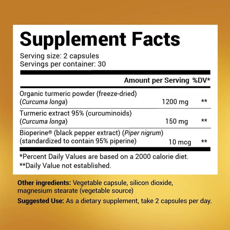อาหารเสริมขมิ้นพร้อมพริกไทยดำ  - Turmeric Curcumin Capsule บทวิจารณ์และราคา